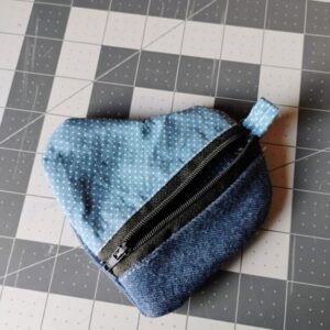 Up-cycled heart shaped coin purse